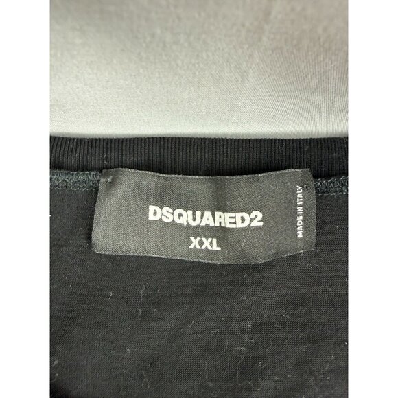 DSQUARED2 T Shirt Eyes On Hands Black Logo Spellout Italy Men’s XXL - Picture 3 of 7